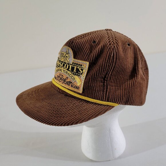 Vintage H.B. SCOTT'S Chewing Tobacco Corduroy Snapback Hat NOS Made in USA Rope - Picture 2 of 5